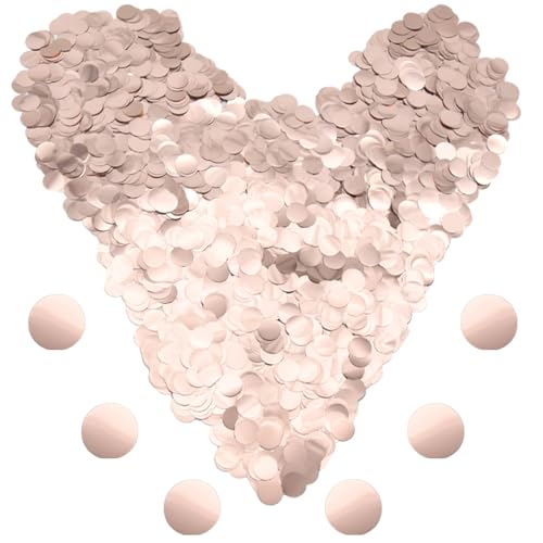 Ruidee Rundes Konfetti, 50 g, 15 mm, Metallic-Folie, Glitzer-Pailletten, Tischkonfetti, Streuen, Wurfkreise, Konfetti für Geburtstag, Party, Hochzeit (YZX/Roségold) von Ruidee