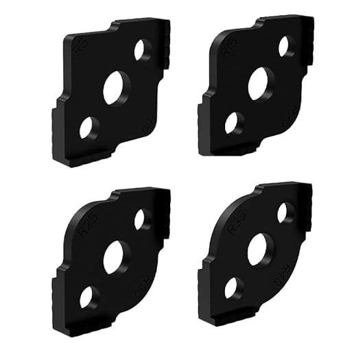 4 Stück Radius Jig Router Templates, Frässchablonen für Oberfräse,Eckradiusfrässchablonen, für Holzbearbeitungswerkzeuge,Schwarz (R5 R10 R15 R20 R25 R30 R35 R40) von Ruikcoll