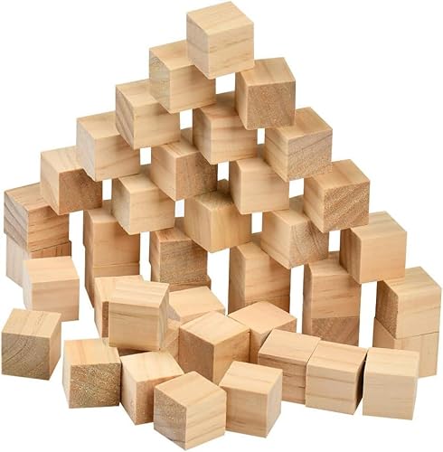 80 quadratische Holzblöcke,Holzwürfel, blanko, natürliche, DIY-Dekor und massive Holzblöcke für Handwerk DIY-Projekteund (2,5x2.5x2.5 cm) von Ruikcoll