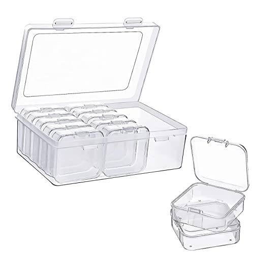 Aufbewahrungsbox Mit Deckel Klein 15 Stk Plastikbox Klein Transparentem Kunststoffbox Mit Deckel Klein Boxen Aufbewahrung Klein54*54*20mm FüR Kleine Perlen Pillen Schmuck Schrauben Sortierbox Kabel von Ruikdly