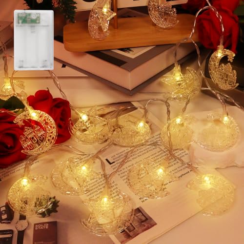 Ramadan Lichterkette, 3M 20 LED Ramadan Deko Lichterkette,2 Modi Ramadan Dekoration lichterkette,LED Muslim Lichterkette für Ramadan Party Festival Zimmer Hochzeit Innen Außen von Ruikdly