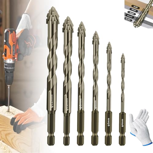 Four-Flute Sawtooth Eccentric Drill Bit, Titanium-Coated Design High-Strength Eccentric Twist Drill Bit, Four-Edged Serrated Eccentric Drill (4+5+6+8+10+12mm) von Ruileyou