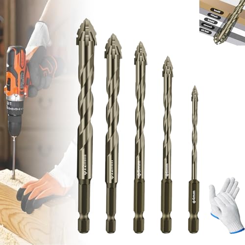 Four-Flute Sawtooth Eccentric Drill Bit, Titanium-Coated Design High-Strength Eccentric Twist Drill Bit, Four-Edged Serrated Eccentric Drill (4+6+8+10+12mm) von Ruileyou