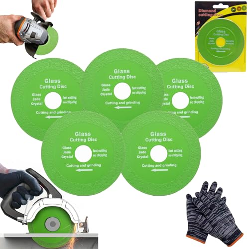 Rock Slab Grinding Disc, Glass Cutting Disc, Flat Grinding Cutting Blade, Klyzor Glass Cutting Disc, Glass Cutters Tools, for Rock Slabs, Ceramics, Glass, Marble (5Pcs) von Ruileyou