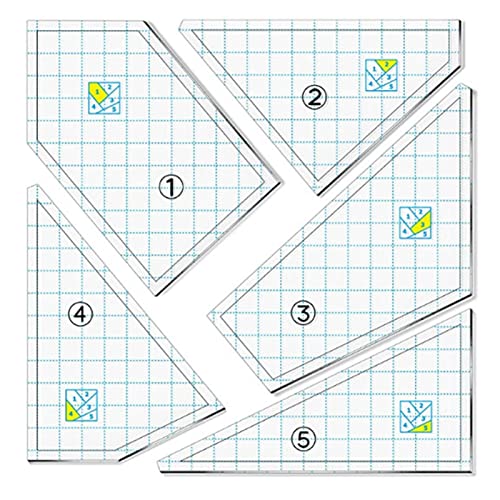Quilt-Lineale und Vorlagen – Acryl-Muster-Vorlage Quilting-Schnitt | Quilt-Lineal-Set zum Nähen von DIY Kunst und Handwerk (22,9 x 22,9 cm) von Ruilonghai
