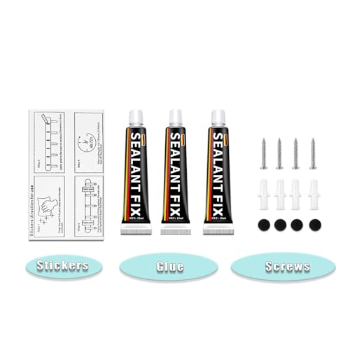 Ruimooto Allzweckkleber, 3 Stück 12g Adhesive Super Glue, Alleskleber Nail-Free Glue Adhesive Sealant, Sekundenkleber Extra Stark, Nagelfreier Kleber, Wasserfest und Kein Bohren mit 1 Beutel Schrauben von Ruimooto