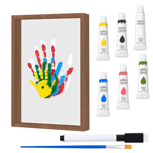 Familien Handabdruck & Fußabdruck Baby Set, DIY Gipsabdruck Hand und Fuß mit Holzrahmen, Ungiftige Fingerfarben, Kreatives Abdruckset Baby, Newborn Baby Set, Geschenk für Eltern & Großeltern (Braun) Familien Handabdruck & Fußabdruck Baby Set, DIY Gipsabdruck Hand und Fuß mit Holzrahmen, Ungiftige Fingerfarben, Kreatives Abdruckset Baby, Newborn Baby Set, Geschenk für Eltern & Großeltern (Braun) von Ruioomeep
