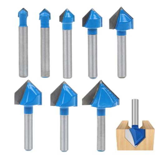 Rukjmqi 1/4 Zoll Router Bit, Router Bits 1/4 Shank,Wolfram -Stahllegierung Holzbearbeitungswerkzeuge V Form Bohrbits | Metall Router -Anhang Kit Holzfahrzeug für massives Holz -Partikett Sperrholzholz Rukjmqi 1/4 Zoll Router Bit, Router Bits 1/4 Shank,Wolfram -Stahllegierung Holzbearbeitungswerkzeuge V Form Bohrbits | Metall Router -Anhang Kit Holzfahrzeug für massives Holz -Partikett Sperrholzholz von Rukjmqi