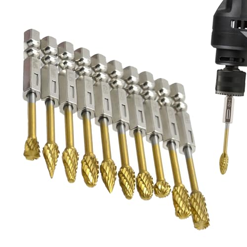 Rukjmqi Schneiden von Burrs, Carbid Burr Bits | Wolfram -Bohrer -Rotary -Werkzeugset von 10 | Schwerlast 1/4 -Zoll -Schaft -Carbide -Burr für die Holzbearbeitung Metallbearbeitung, die die Herstellung Rukjmqi Schneiden von Burrs, Carbid Burr Bits | Wolfram -Bohrer -Rotary -Werkzeugset von 10 | Schwerlast 1/4 -Zoll -Schaft -Carbide -Burr für die Holzbearbeitung Metallbearbeitung, die die Herstellung von Rukjmqi
