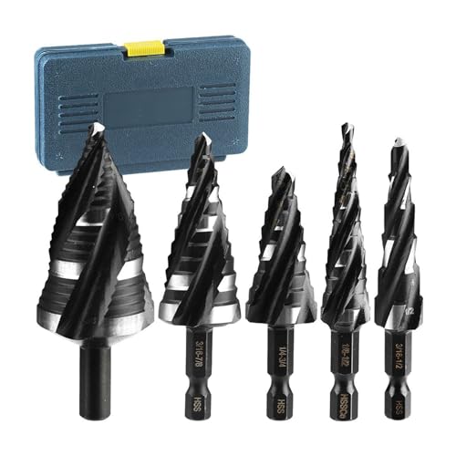 Rukjmqi Stufenbohrer,Stufenbohrer Set | HSS Für Holz Aluminium Edelstahl Rukjmqi Stufenbohrer,Stufenbohrer Set | HSS Für Holz Aluminium Edelstahl von Rukjmqi