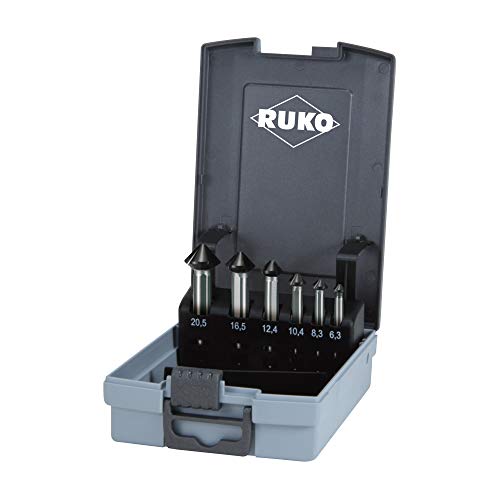 Ruko 102790EPRO Kegel-und Entgratsenker-Satz ULTIMATECUT DIN 335 Form C 90 Grad HSS Co 5 RUnaTEC in ABS-Kunststoffkassette 6,3-20,5 mm von Ruko