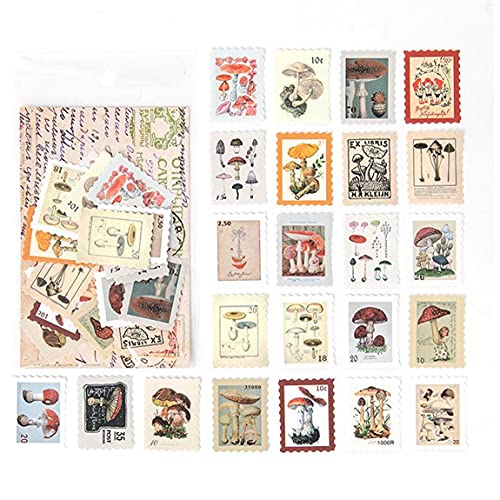 1 pack Vintage Stamp Plantillustrated Pilz dekorative Briefpapieraufkleber Scrapbooking Tagebuch-Album-Stick-Etikett von Ruluti