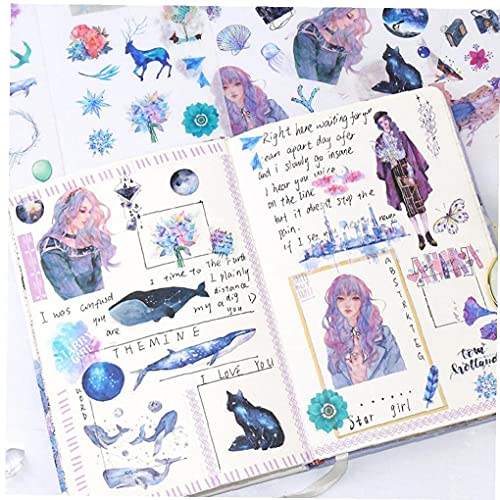 Ruluti 6Sheets / Pack Kawaii Schreibwaren Aufkleber Nette Walaufkleber Papier Aufkleber für Kinder Tagebuch Scrapbooking Foto Ablaunen von Ruluti