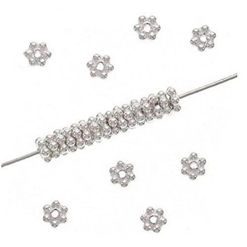 Ruluti 200 stücke Silber Ton Schneeflocke Spacer Perlen Antike Silber Ton Spacer Perlen 6mm für Schmuckherstellung von Ruluti