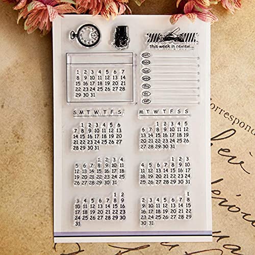 Ruluti Ewiger Kalender Muster Transparent Clear Stamps Silikon Für Den Weihnachtsmann Scrapbooking Weihnachtskartenherstellung von Ruluti