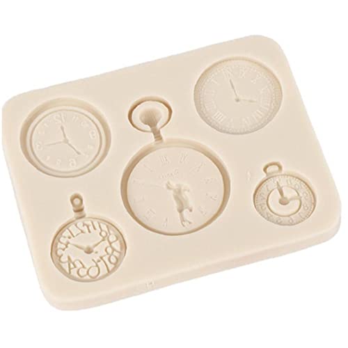 Silicone Fondant Mold Clock Watch Shape Chocolate Clay Mould Diy Cake Baking Tray Plate for Sugar Sugarcraft Candy Cupcake Making von Ruluti