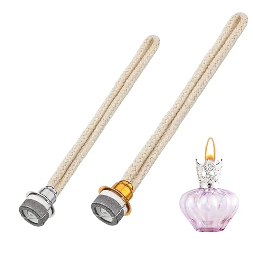 2 Stück Duftlampe Docht mit Katalytischem Brenner, Öllampe Ersatzdocht Katalytische Öllampen Ersatz-Docht Lampe Ersatz Docht Dochtdiffusor Öllampen-Ersatzdocht für Diffusor (18MM Gold & Silber) von Rumgug