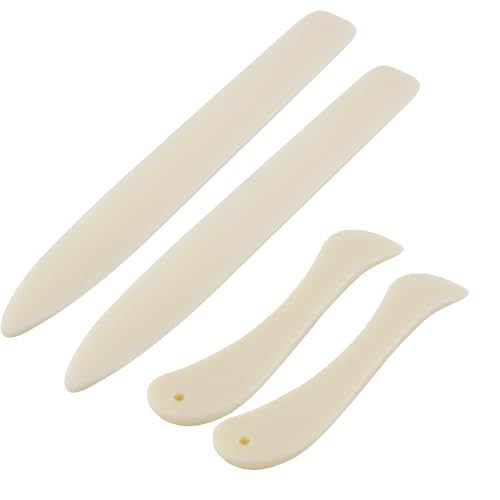 Falzbein aus Künstlicher Knochen, Knochenordner Ordner Papier Bonefolderpapierfalten, Bone Folder Falzbein für Papier mit Abgerundeter Spitze für Papierhandwerk Kartenherstellung Bastelbuch (4 Stück) von Rumgug