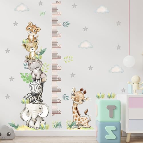 Wandtattoo Dschungel, Türaufkleber Waldtiere Safari Tiere Wandsticker Bär Wandaufkleber Waldtiere Selbstklebend Wandaufkleber Wanddeko für Kinderzimmer Babyzimmer Schlafzimmer Mädchen Jungen (004) von Rumgug