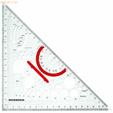 Rumold Zeichendreieck mit Schablone für Fachbereich Metall DIN 406 von Rumold