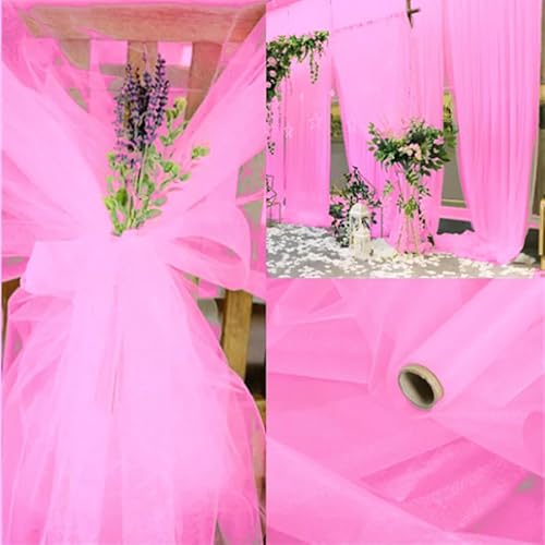 48cm*10m Rolle Organza Stoff Dekostoff Organza Band Dekoband Tischläufer Weiß Stuhl Schärpe Bögen Glanz Stoffe Gardine Vorhänge Tischdecken Deko Schals für Hochzeit Party Geschenke Deko Basteln weiss von RunFar shop