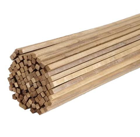 100 Stück Holzleisten zum Basteln Bambus Holzstäbchen Verkohlung Natürlicher Bambusstäbe Holzstab Holzstäbchen für DIY Arts Craft Basteln Dekoration (breit 5 * 5 * 300mm länge) von RunFar shop