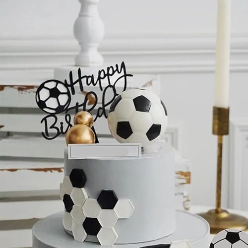 Cake Topper Happy Birthday Fussball Tortendeko Kuchendeko Geburtstag Cake Topper Geburtstag Kuchen Deko für Mädchen Jungen Frauen Mann von RunFar shop