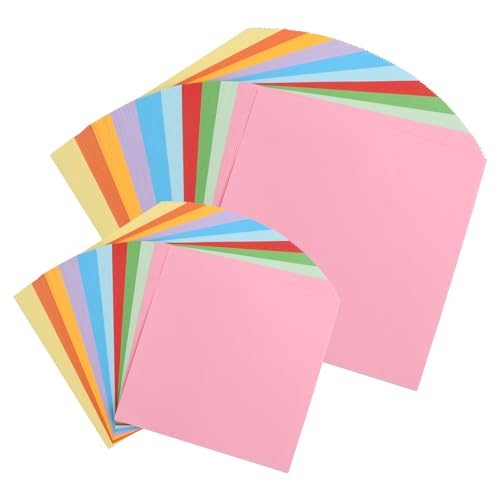 200 Blatt Origami Papier 20x20 cm, 15x15 cm, Buntes Papier zum Basteln Buntpapier zum Basteln Papier Bunt Origami-papier Farbiges Papier Faltpapier (Zentimeter, 20x20 + 15x15) von Rundago