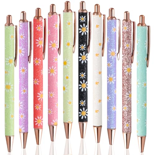 Rundago 10 Stück Glitzernde Metallstifte Sparkly Metallstifte Glitzer Metall Kugelschreiber Metal Pens Kugelschreiber für Männer, Frauen, Schule, Büro, Zuhause, Zeichnen von Rundago