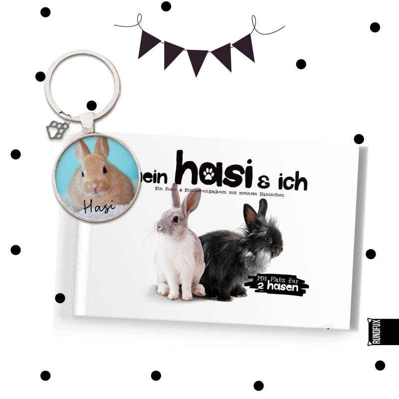 Geschenkbox Für Kaninchen - Personalisierter Anhänger Mit Hasenbild Und Geschenkbuch Weihnachten/Geburtstag Verschenken Kaninchenfans von Rundfux