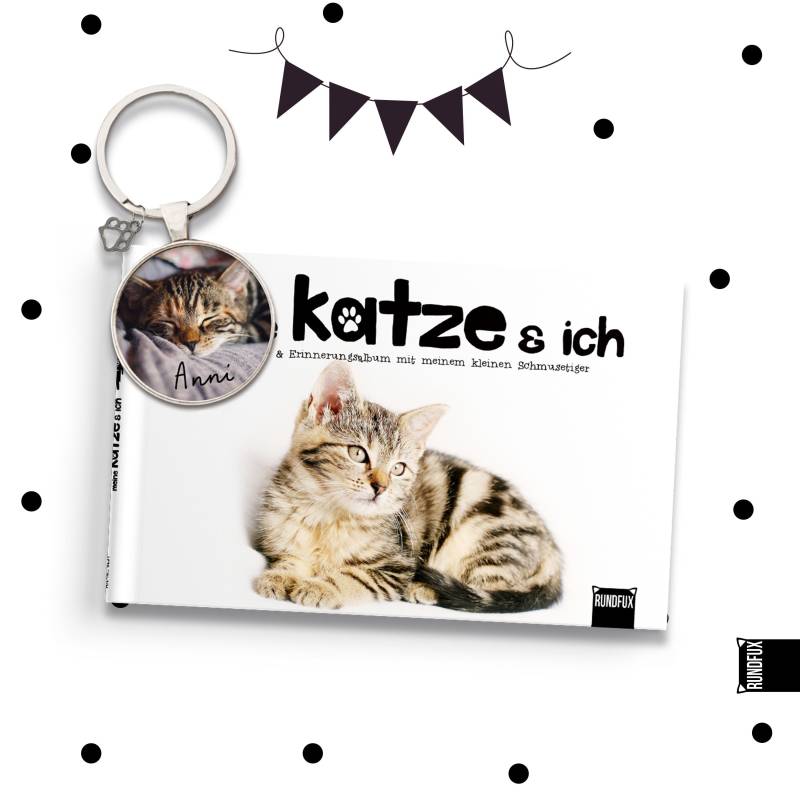 Geschenkbox Für Katzen - Personalisierter Anhänger Mit Katzenbild Und Geschenkbuch Weihnachten/Geburtstag Verschenken Katzenbesitzer von Rundfux