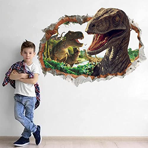 Runtoo Wandtattoo Dinosaurier 3D XXL Wandsticker Dino Groß T-Rex Wandaufkleber Kinderzimmer Babyzimmer Junge Schlafzimmer Wanddeko von Runtoo