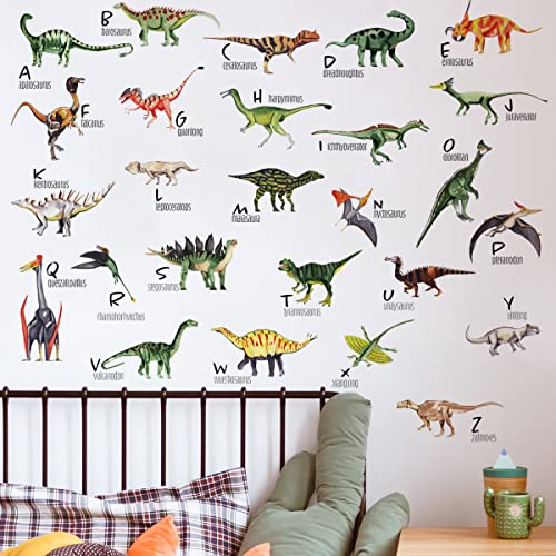 Runtoo Wandtattoo Dinosaurier Wandsticker Dino Zitate Alphabet Baby Wandaufkleber Kinderzimmer Babyzimmer Mädchen Junge Schlafzimmer Wanddeko von Runtoo