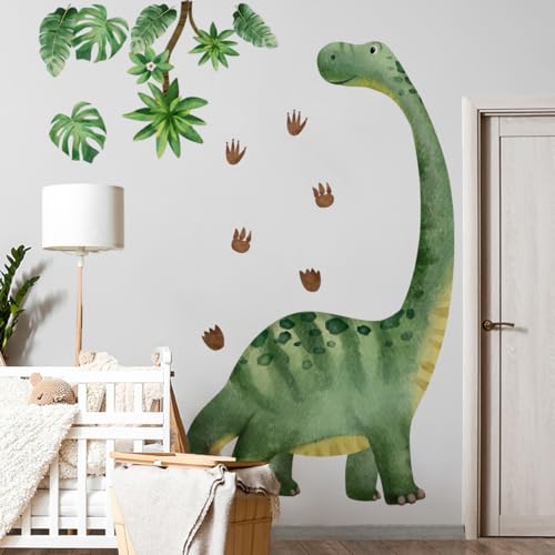 Runtoo Wandtattoo Dinosaurier XXL Wandsticker Dino Groß Aquarell Wandaufkleber Kinderzimmer Babyzimmer Wohnzimmer Schlafzimmer Wanddeko von Runtoo