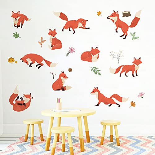 Runtoo Wandtattoo Fuchs Wandsticker Tiere Dschungel Wandaufkleber Kinderzimmer Babyzimmer Wohnzimmer Schlafzimmer von Runtoo