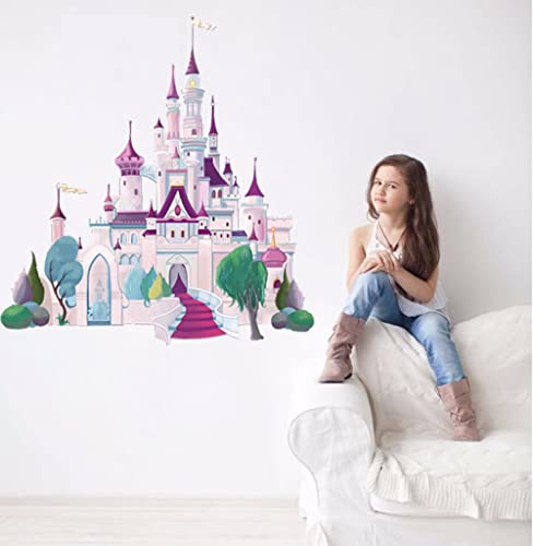 Runtoo Wandtattoo Prinzessin Schloss Wandsticker Mädchen Kinderzimmer Wandaufkleber Babyzimmer von Runtoo