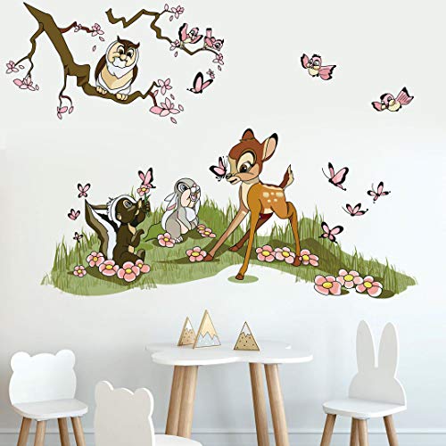 Runtoo Wandtattoo Waldtiere Wandsticker Bambi Dschungeltiere Wandaufkleber Kinderzimmer Babyzimmer Mädchen Junge Wanddeko von Runtoo