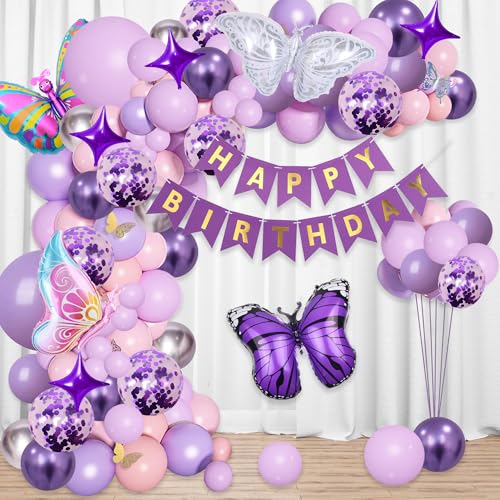 Geburtstags Party Deko Ballon Set (Schmetterlingsthema 125) von Runyuzi