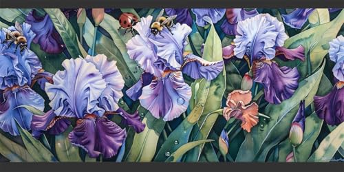 5D Diamond Painting Iris Diamant Painting Bilder Blume Diamond Painting Erwachsene, DIY Eckige Diamant Kunst Malerei Stickerei Kreuzstich Set Home Wanddeko Aesthetic, Geschenke für Frauen 30x60cm von Ruohuo