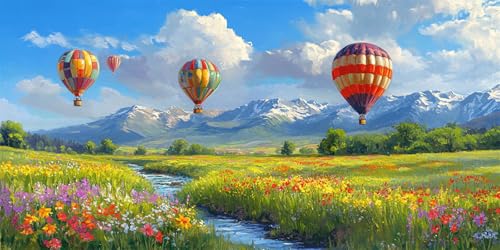 Landschaft Diamond Painting Erwachsene Groß XXL 100x200cm,Heißluftballon Diamond Painting Zubehör Voll Set,5D Eckige Diamond Art Painting Kinder Strass Stickerei Malerei Set für Zimmer Deko Wohnzimmer von Ruohuo