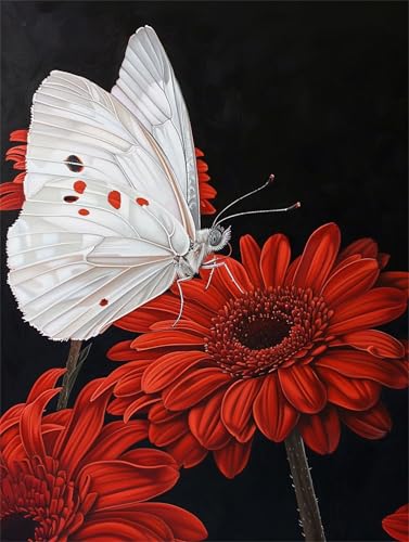 Malen Nach Zahlen Blume,Schmetterling Malen Nach Zahlen Kinder,Malen-Nach-Zahlen ab 7-9 Jahre Mädchen Geschenke,DIY Ölgemälde Set Pinseln Acrylpigment Leinwan,Home Wanddeko Wohnzimme 100x135cm M-53 von Ruohuo