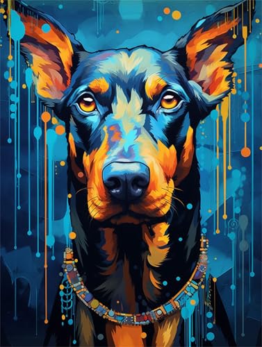 Malen Nach Zahlen Erwachsene Tier Malen Nach Zahlen Hund Paint by Numbers für Anfänger,DIY Handgemalt Ölgemälde Leinwand Kit mit Pinseln Acrylfarben Bastelset,Home Wand Dekor Geschenk 100x135cm M-637 von Ruohuo