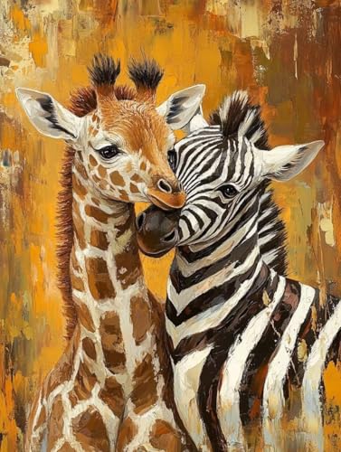 Malen Nach Zahlen Tier,Giraffe Malen Nach Zahlen Kinder Anfänger,Malen-Nach-Zahlen ab 7 8 9 Jahre Mädchen Geschenke,DIY Ölgemälde Set Pinseln Acrylpigment Leinwan,Home Wanddeko Wohnzimme 50x65cm M-712 von Ruohuo