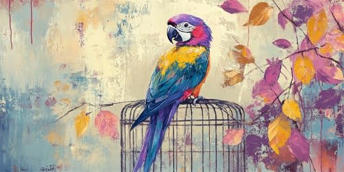 Ruohuo 5D Diamond Painting Papagei Diamant Painting Bilder Vogel Diamond Painting Erwachsene, DIY Diamant Kunst Malerei Stickerei Kreuzstich Set Home Wanddeko Aesthetic, Geschenke für Frauen 30x60cm von Ruohuo