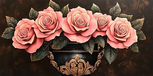 Ruohuo Rosa Diamond Painting Erwachsene Groß XXL 100x200cm,Rose Diamond Painting Zubehör Voll Set, 5D Eckige Diamond Art Painting Kinder Strass Stickerei Malerei Set für Zimmer Deko Wohnzimmer Gifts von Ruohuo