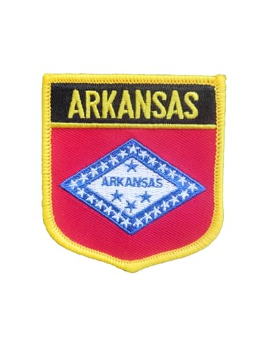 Ruoming 1 x Arkansas-Flaggen-Aufnäher zum Aufbügeln oder Aufnähen, bestickt, taktische Militär-Nationalstaatsflagge (Arkansas) von Ruoming