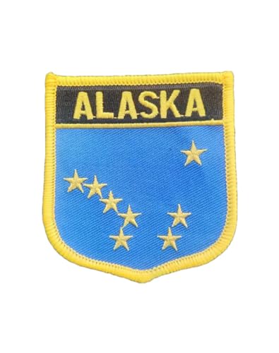 Ruoming 1 x Aufnäher mit Alaska-Flagge, zum Aufbügeln oder Aufnähen, bestickt, taktische Militär-Nationalstaatsflagge (Alaska) von Ruoming