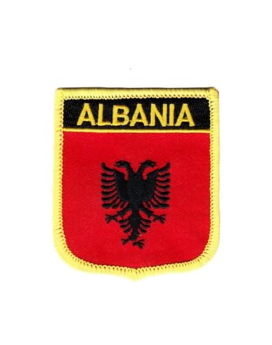 Ruoming 1 x Aufnäher mit Albanien-Flagge, zum Aufbügeln oder Aufnähen, bestickt, taktisch, Militär, National Albanien (Albanien) von Ruoming