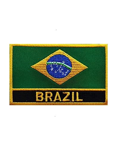 Ruoming 1 x Aufnäher mit Brasilien-Flagge, zum Aufbügeln oder Aufnähen, bestickt, taktisch, Militär, Nationalflagge Brasilien (Brasilien) von Ruoming