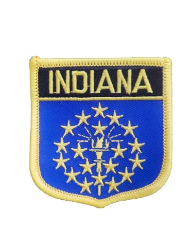 Ruoming 1 x Aufnäher mit Indiana-Flagge, zum Aufbügeln oder Aufnähen, bestickt, taktische Militär-Nationalstaatsflagge (Indiana) von Ruoming